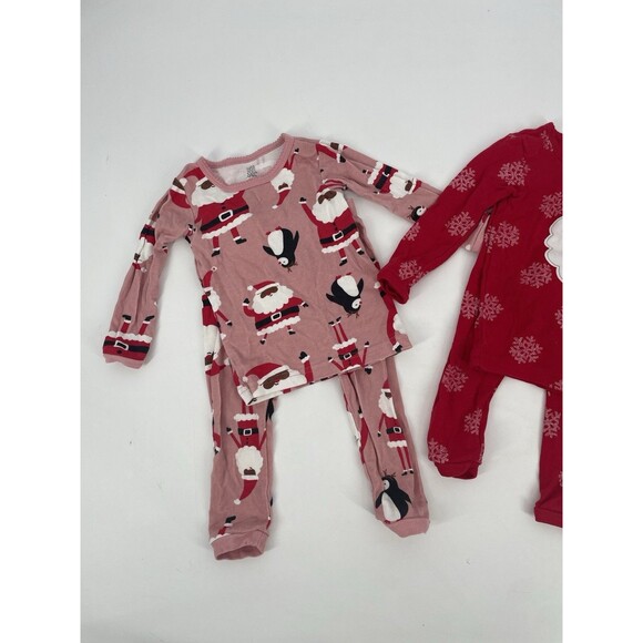 Family Christmas Black Santa Two-Piece Top & Bottom Pajama Sets Carters 18 Mos - Picture 2 of 11